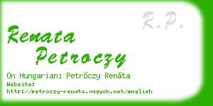 renata petroczy business card