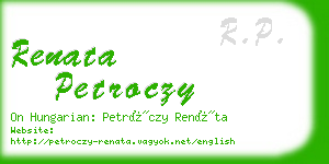 renata petroczy business card